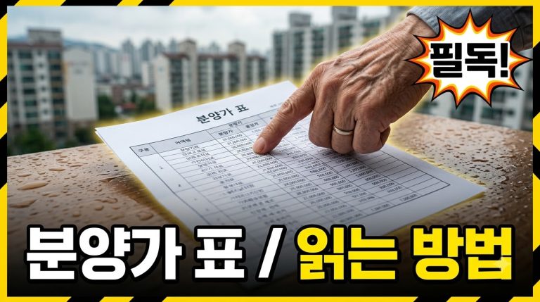 분양가 표 읽는 법 — 공급금액에 무엇이 포함되나