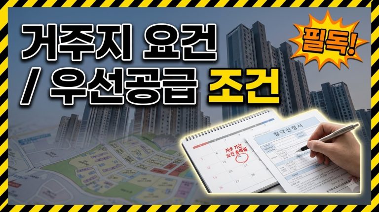 거주지 요건 확인법 — 우선공급을 놓치는 지점