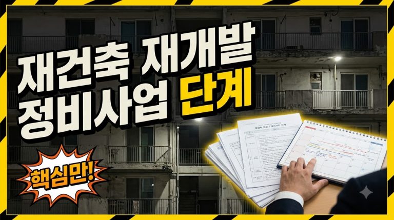 재건축·재개발 절차 — 정비사업 단계 종합