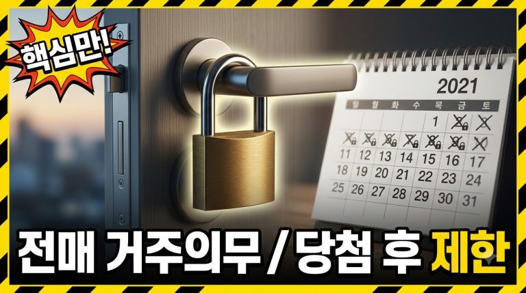 전매·거주의무 — 당첨 후 처분·거주 제한 종합