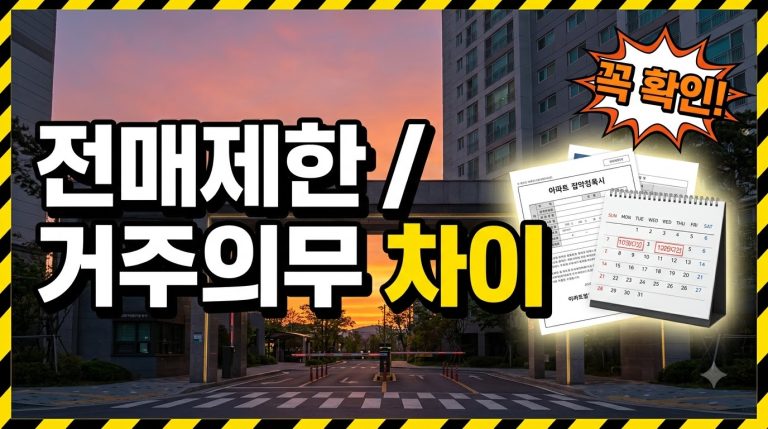 전매제한 vs 거주의무 — 무엇이 어떻게 다른가