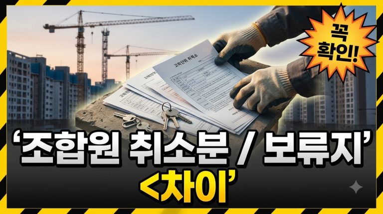 조합원 취소분·보류지 공고는 무엇이 다른가