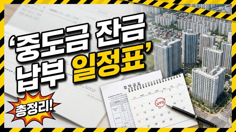 중도금·잔금 — 분양대금 납부 일정 종합