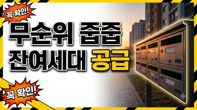 무순위·줍줍 — 무순위 청약과 잔여세대 종합