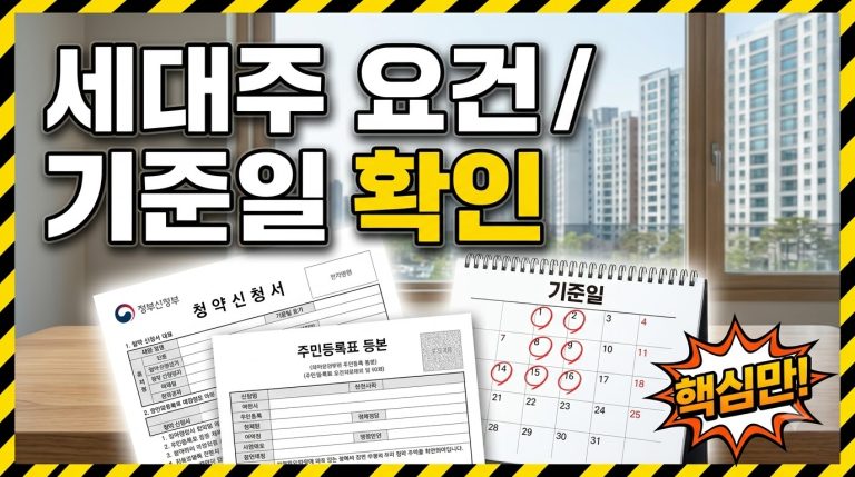 세대주 요건은 언제 기준인가요?