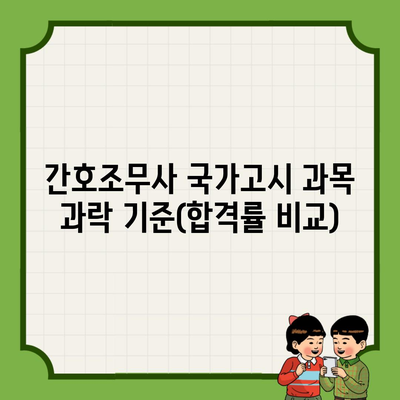 간호조무사 국가고시 과목 과락 기준(합격률 비교)