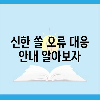 신한 쏠 오류 대응 안내 알아보자