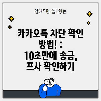 카카오톡 차단 확인 방법! : 10초만에 송금, 프사 확인하기