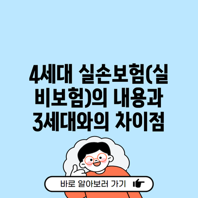 4세대 실손보험(실비보험)의 내용과 3세대와의 차이점