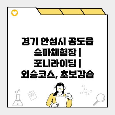 경기 안성시 공도읍 승마체험장 | 포니라이딩 | 외승코스, 초보강습