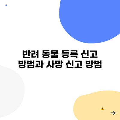 반려 동물 등록 신고 방법과 사망 신고 방법