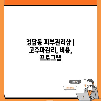 청담동 피부관리샵 | 고주파관리, 비용, 프로그램