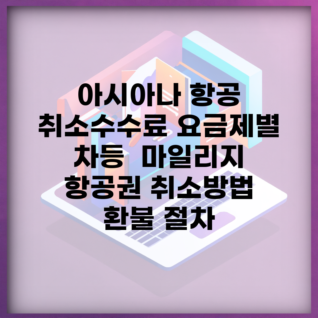 아시아나 항공 취소수수료 요금제별 차등 | 마일리지 항공권 취소방법 | 환불 절차