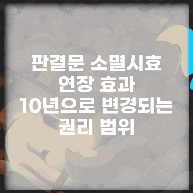 판결문 소멸시효 연장 효과 | 10년으로 변경되는 권리 범위