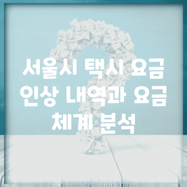서울시 택시 요금 인상 내역과 요금 체계 분석