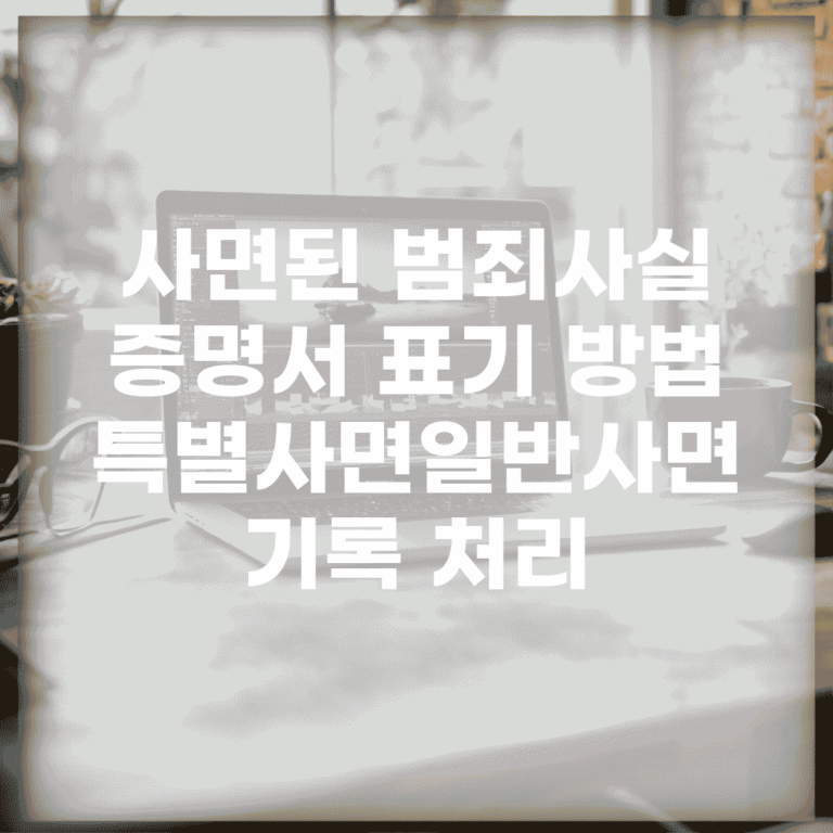 사면된 범죄사실 증명서 표기 방법 | 특별사면/일반사면 기록 처리