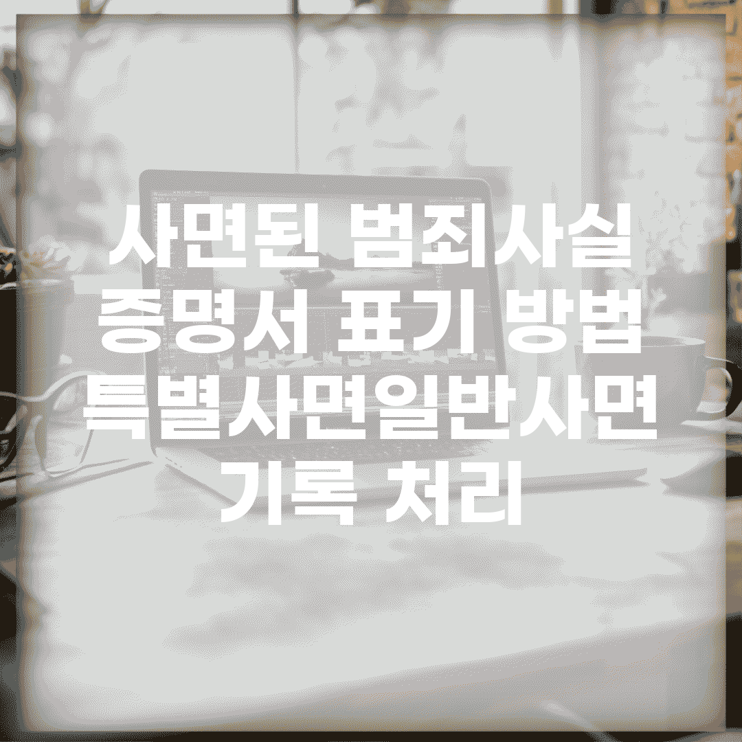 사면된 범죄사실 증명서 표기 방법 | 특별사면/일반사면 기록 처리