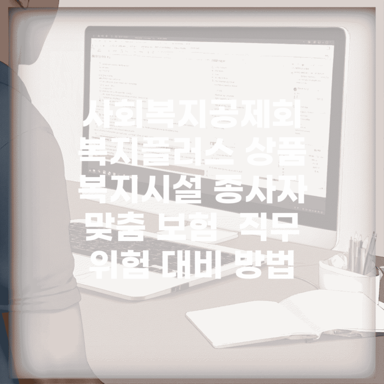 사회복지공제회 복지플러스 상품 | 복지시설 종사자 맞춤 보험 | 직무 위험 대비 방법
