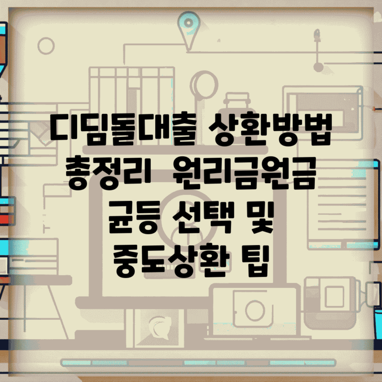 디딤돌대출 상환방법 총정리 | 원리금/원금 균등 선택 및 중도상환 팁
