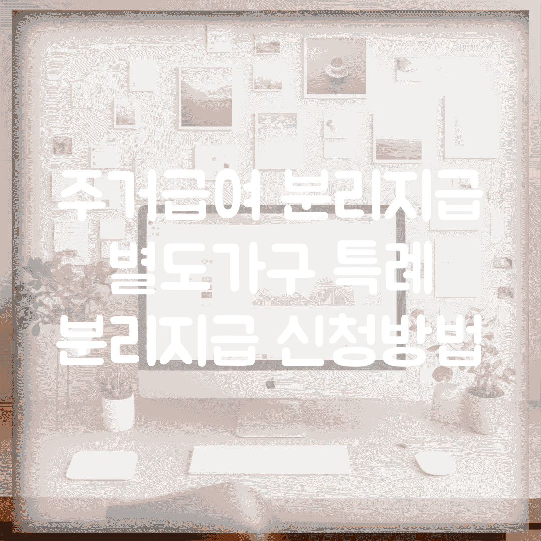 주거급여 분리지급 | 별도가구 특례 | 분리지급 신청방법