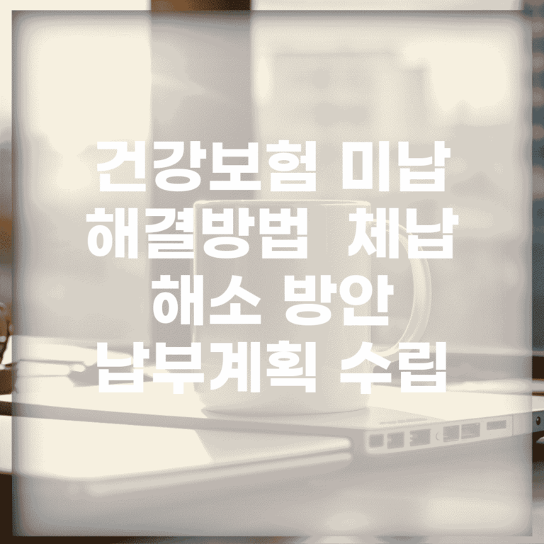 건강보험 미납 해결방법 | 체납 해소 방안 | 납부계획 수립
