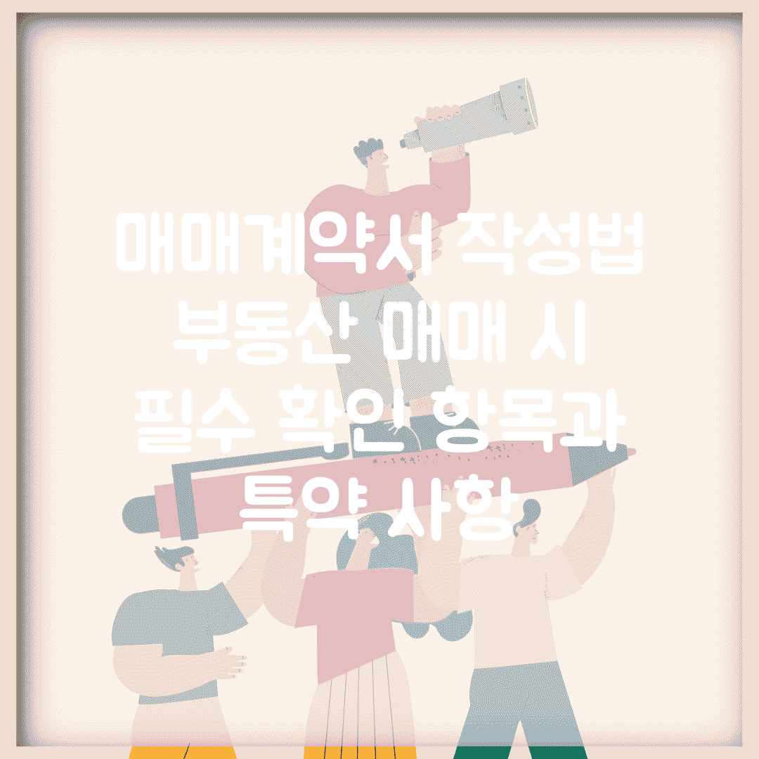 매매계약서 작성법 | 부동산 매매 시 필수 확인 항목과 특약 사항
