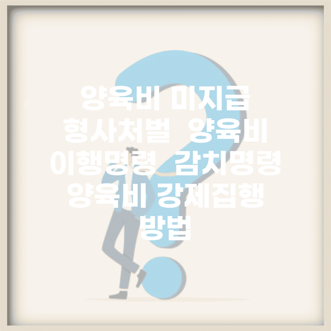양육비 미지급 형사처벌 | 양육비 이행명령 | 감치명령 | 양육비 강제집행 방법