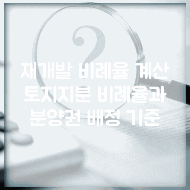 재개발 비례율 계산 | 토지지분 비례율과 분양권 배정 기준