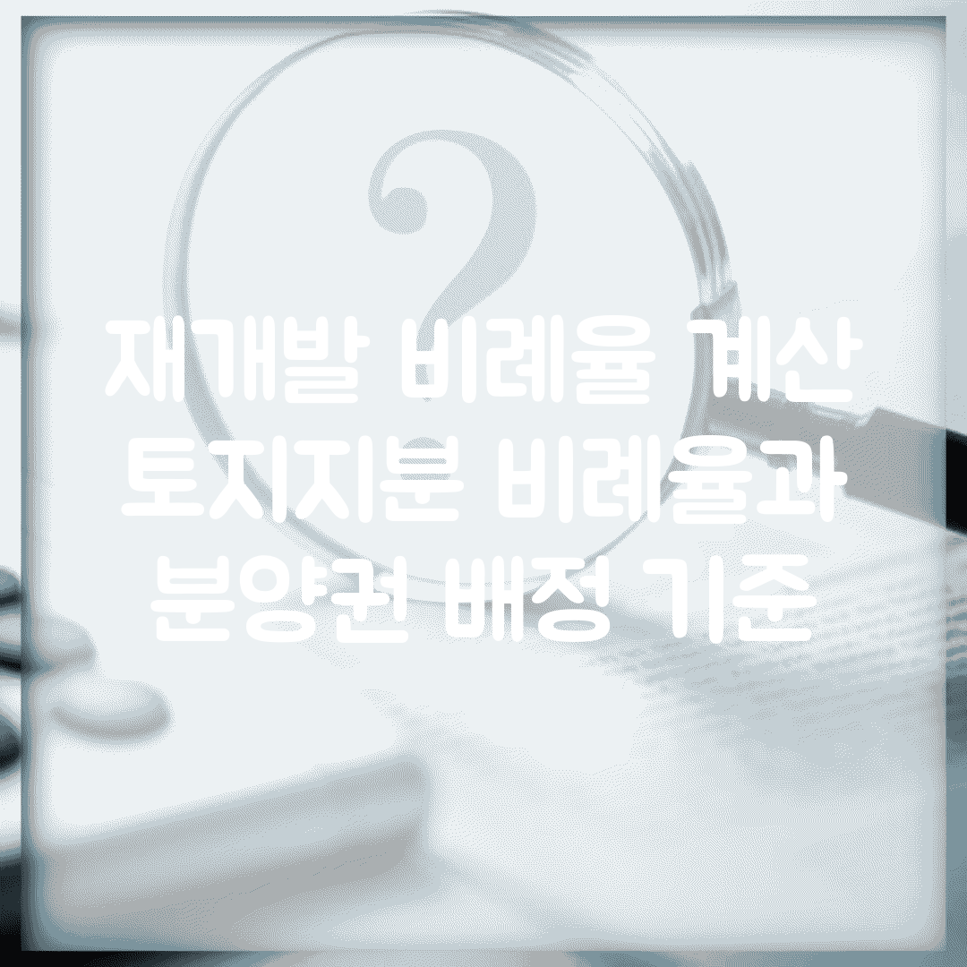 재개발 비례율 계산 | 토지지분 비례율과 분양권 배정 기준