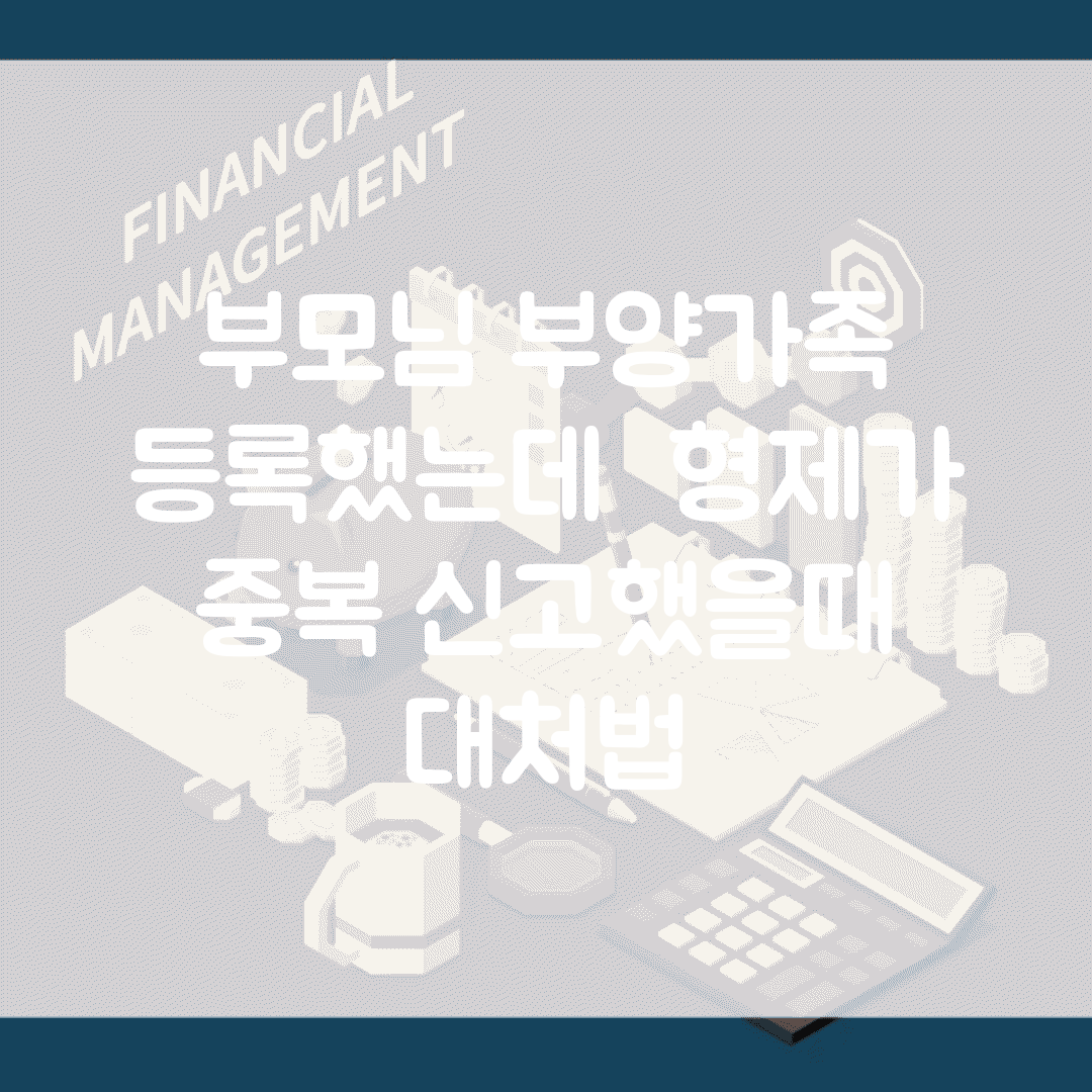부모님 부양가족 등록했는데 | 형제가 중복 신고했을때 대처법