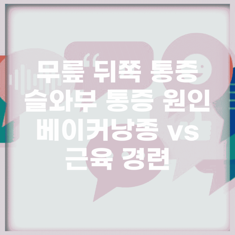무릎 뒤쪽 통증 | 슬와부 통증 원인 | 베이커낭종 vs 근육 경련