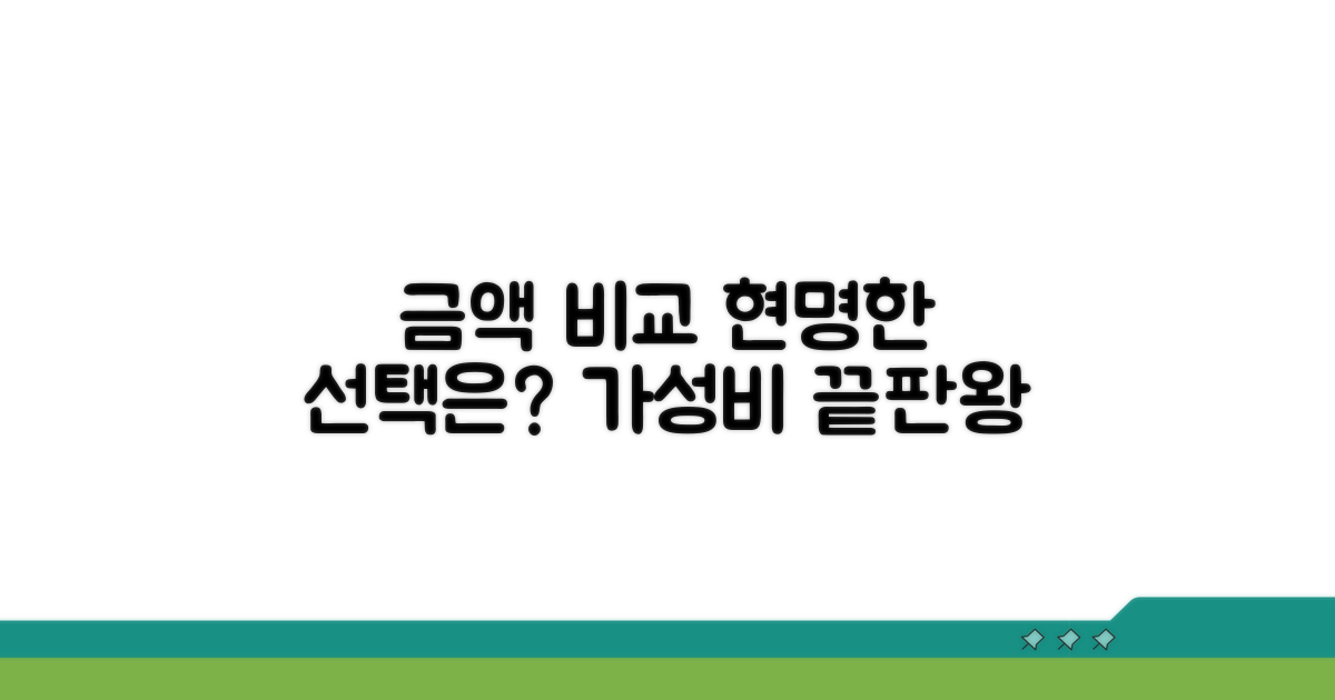 금액 비교, 진짜 합리적인 선택은?