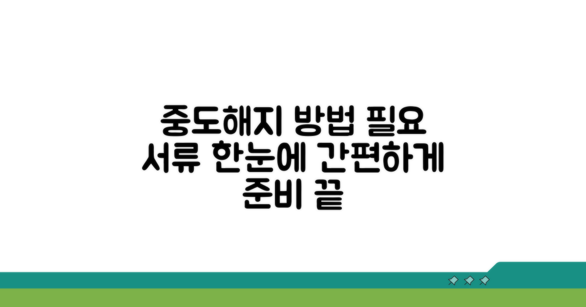 중도해지 절차 및 필요서류