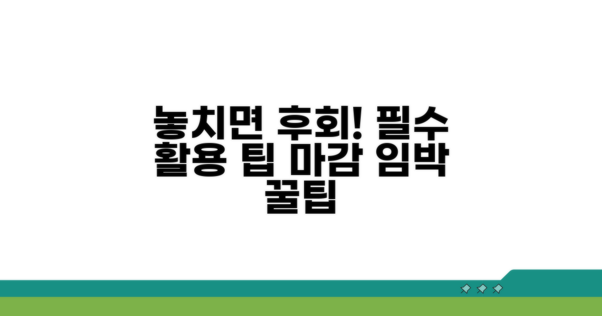 기간 놓치지 않는 활용 팁