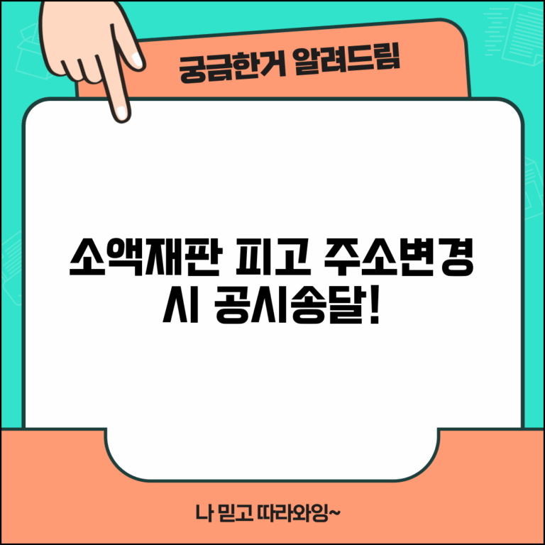 소액재판 피고 주소 변경되면 어떻게 송달하나요 | 송달 | 주소변경 | 공시송달