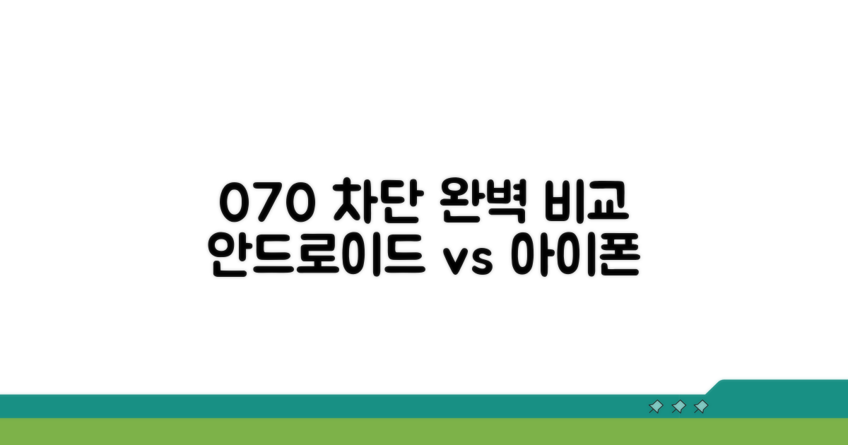 안드로이드/아이폰, 070 차단법 완벽 비교