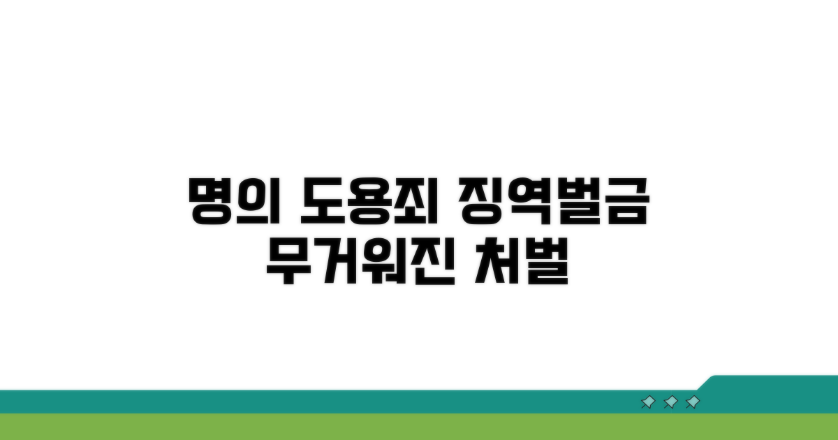 명의도용죄 처벌 수준