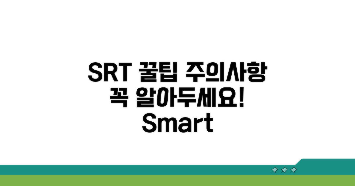 SRT 이용 시 주의사항과 꿀팁
