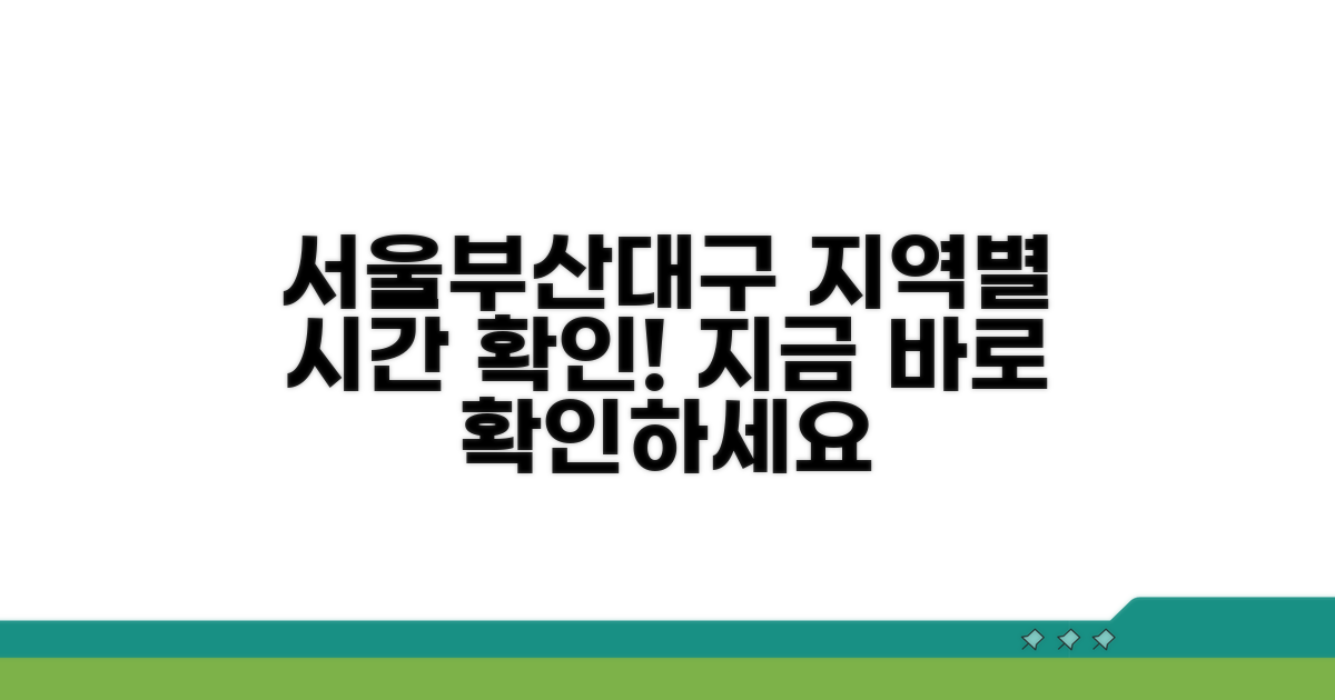 서울, 부산, 대구 지역별 시간 확인