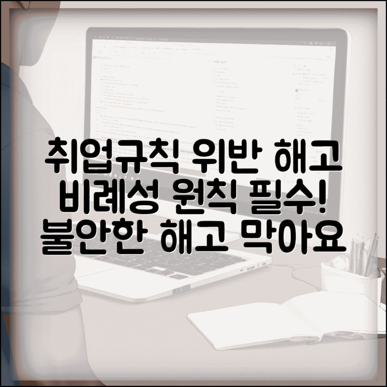 취업규칙 위반 해고 | 취업규칙 위반 해고와 비례성 원칙 적용