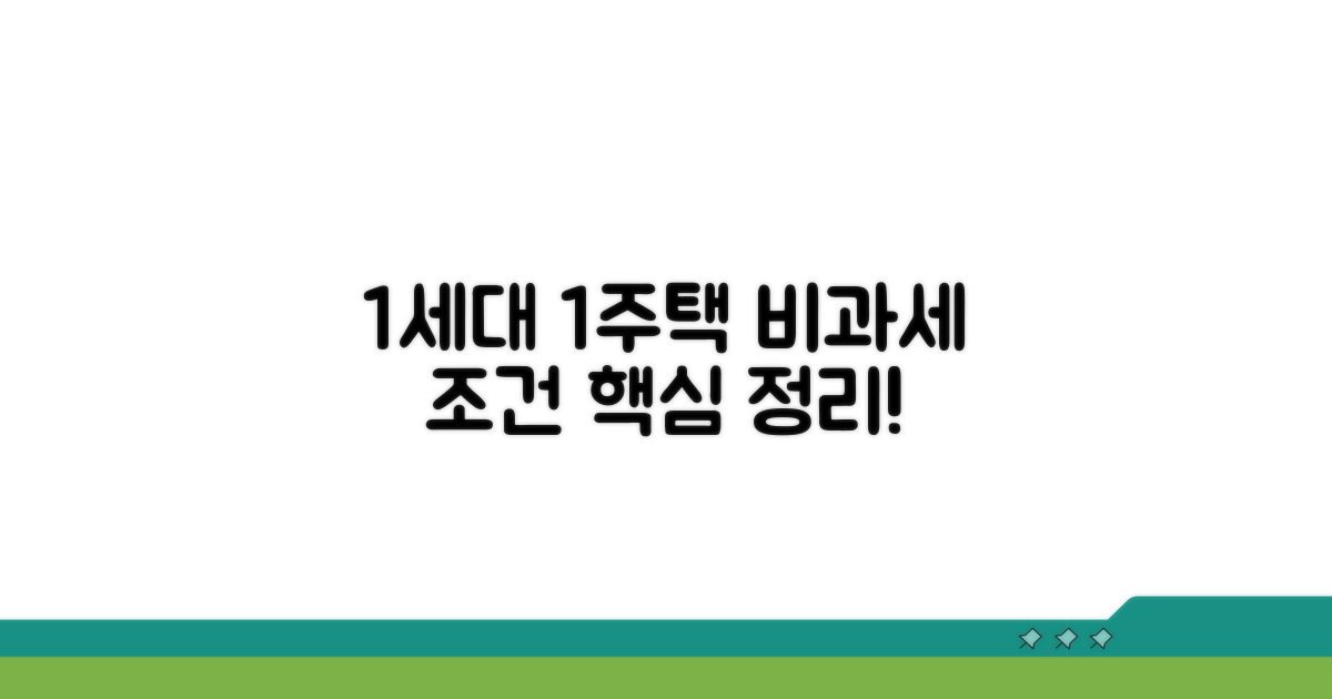 1세대 1주택 비과세 핵심 조건