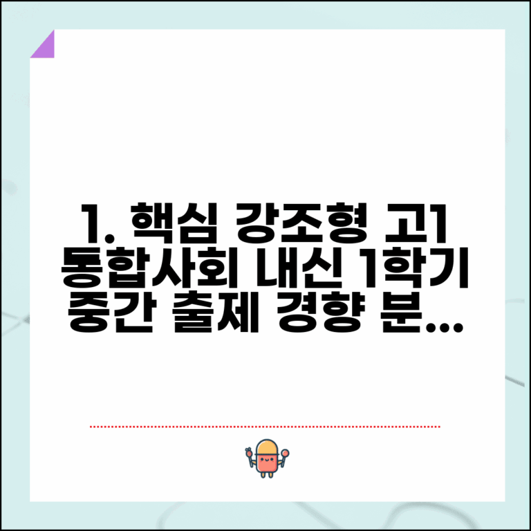 고1 통합사회 내신 대비 | 1학기 중간고사 출제경향 분석