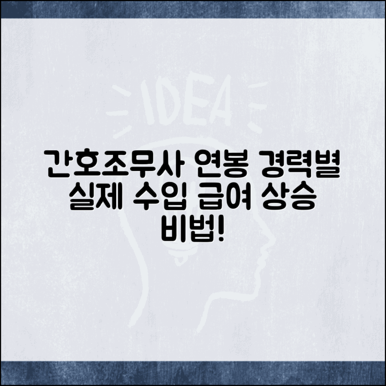 간호조무사 연봉 실제 수입 | 간호조무사 급여 경력별 연봉표