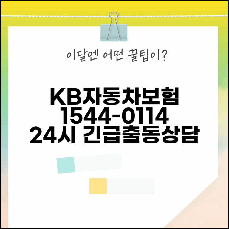KB자동차보험 전화번호 1544-0114 | 교통사고 접수와 긴급 출동 서비스 24시간 상담 지원