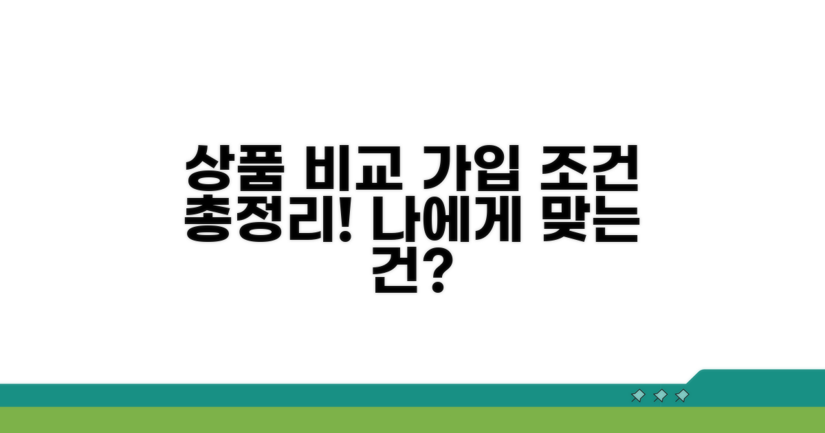 유형별 상품 비교와 가입 조건