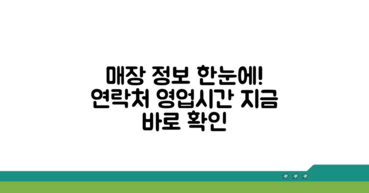 매장별 연락처와 영업시간