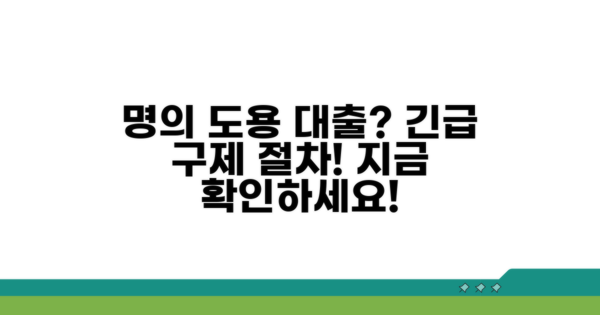 명의도용 대출 피해, 핵심 구제 절차