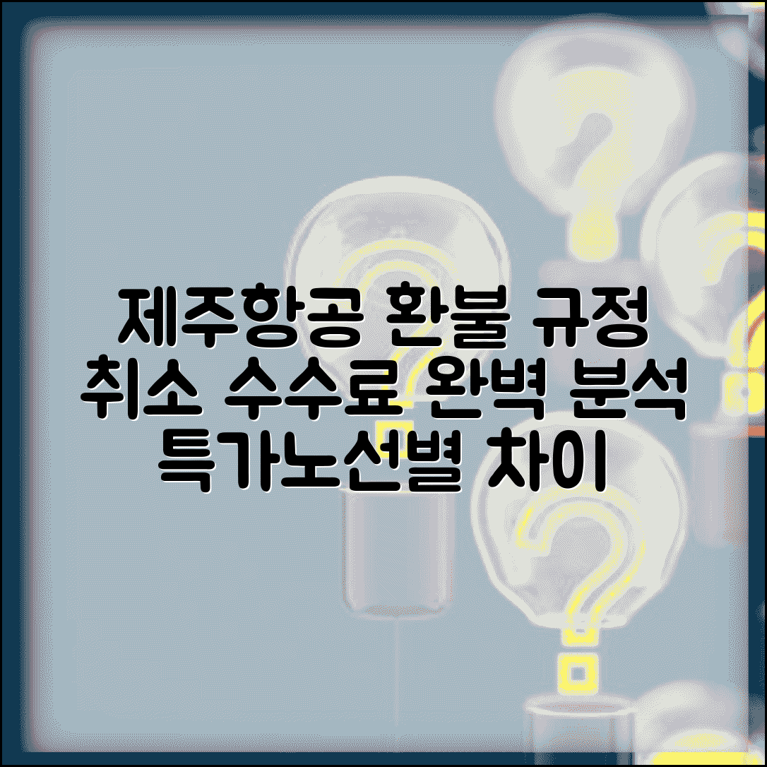 제주항공 취소수수료 국내선 국제선 | 노선별 취소 수수료 차이와 특가 항공료 환불 규정