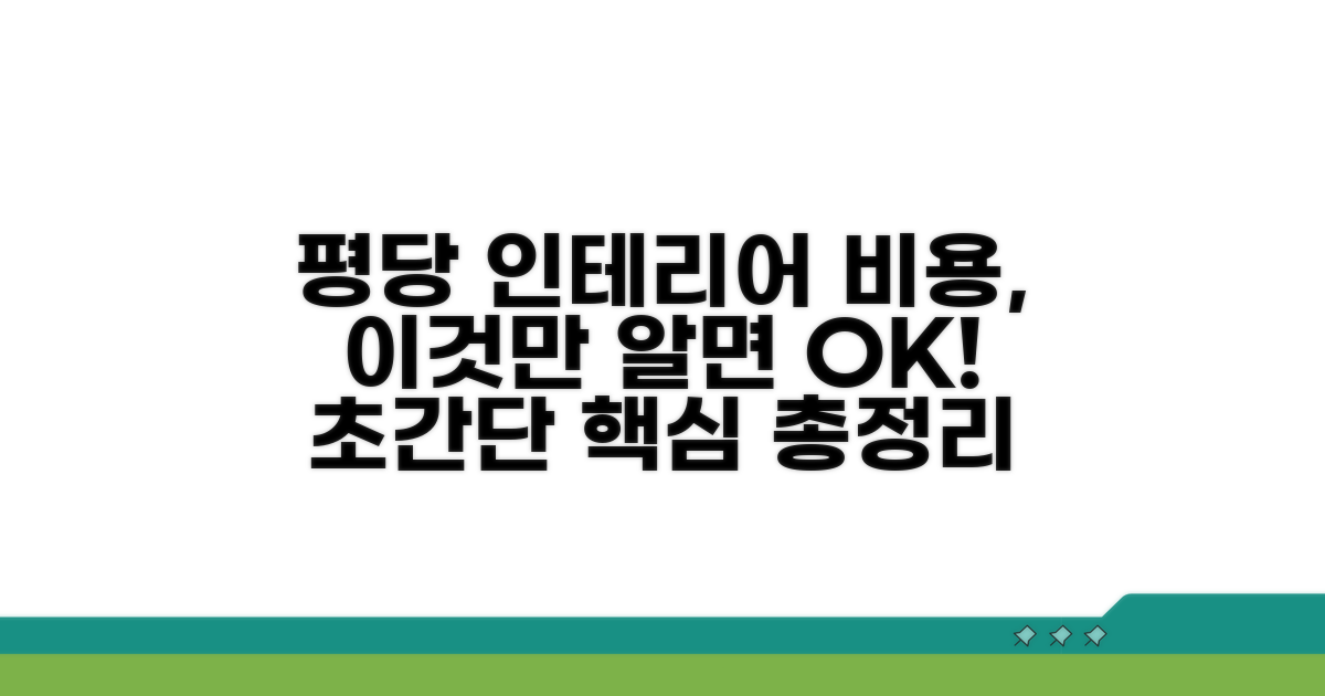 평당 인테리어 비용, 이것만 알면 돼!