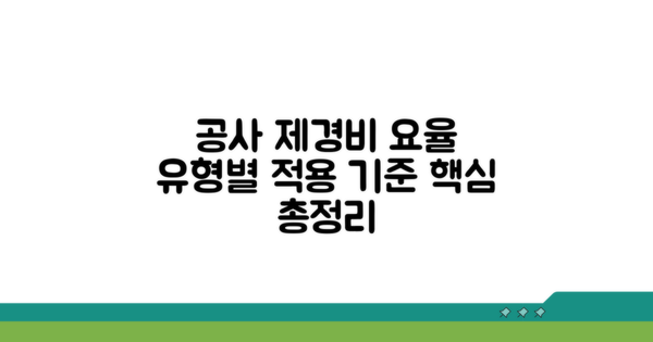 공사유형별 제경비 요율 적용 기준